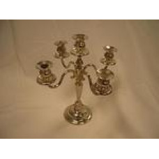 Candelabra Tabletop with 5 Candles- Silver